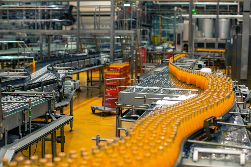 Glass bottle filling line