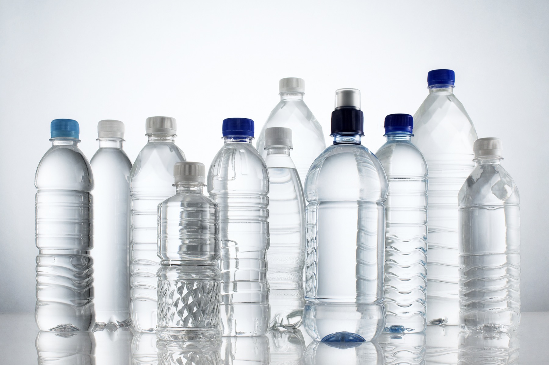 PET drinking water bottles